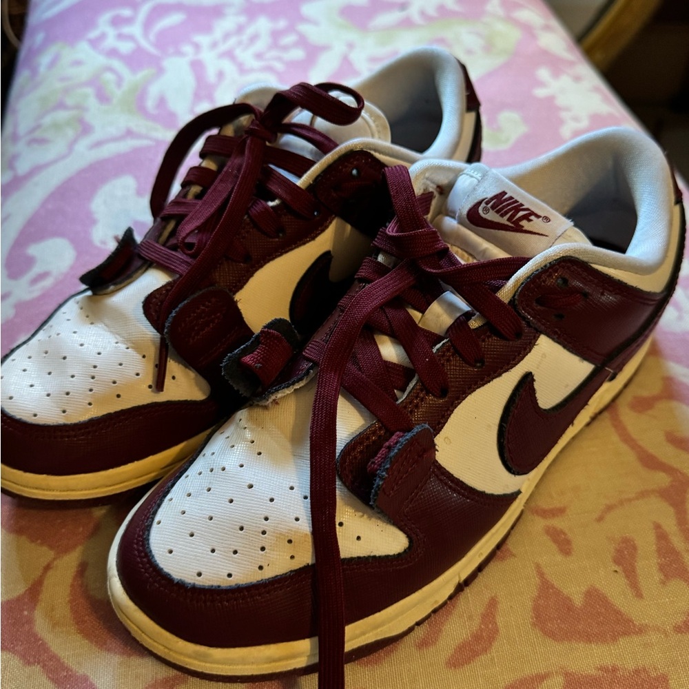 Nike Women's Sneakers - Maroon and White